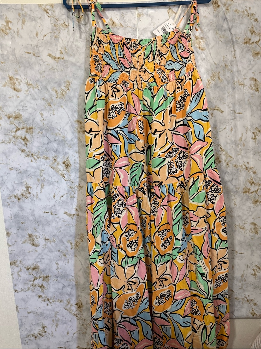 Astr Tropical Floral Maxi Dress in Yellow, Pink, Green, Blue